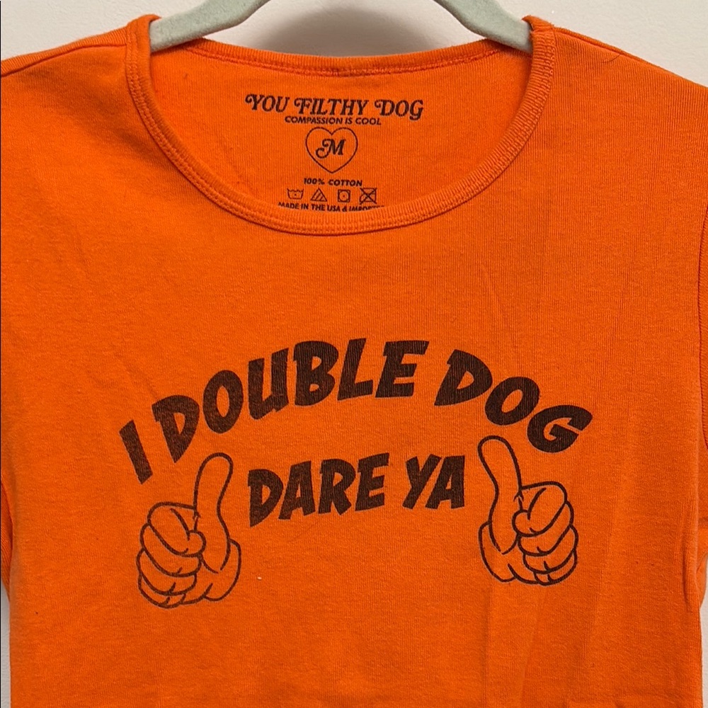 TOP KNOT GOODS Double Dog Dare Ya Tee Size Medium